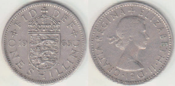 1965 Great Britain Shilling (British) A008544
